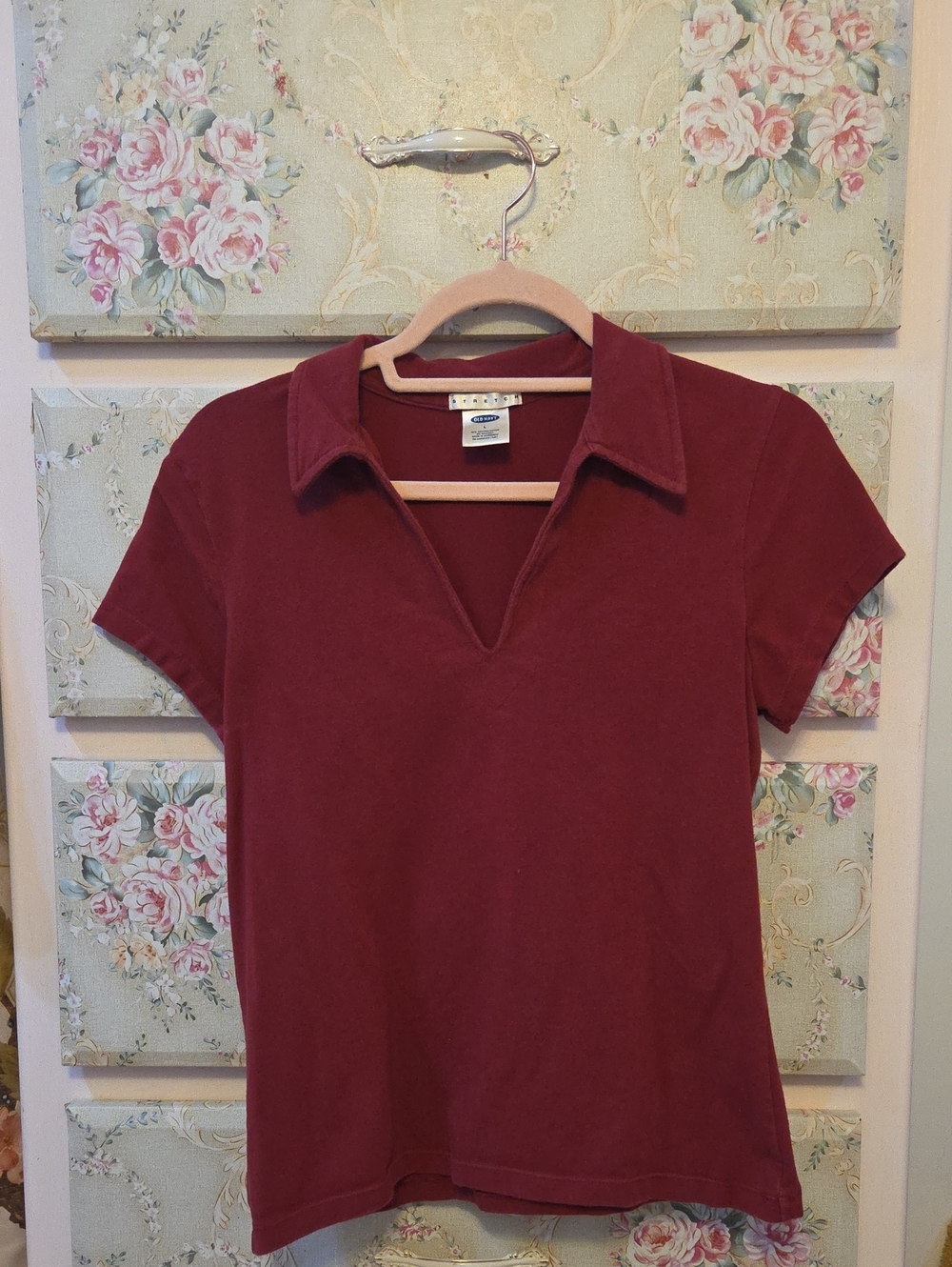 Old Navy Women's Short Sleeve Polo Tee - Maroon